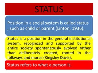 Social status and role | PPTX