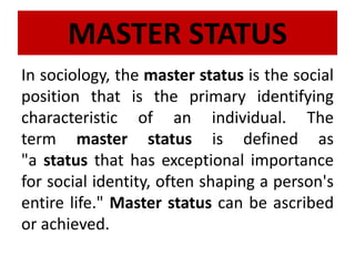 Lecture on Social Status and Role | PPTX
