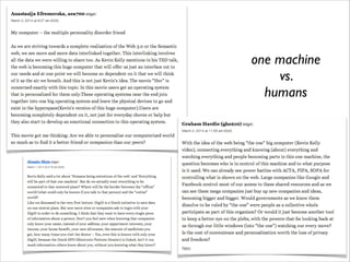 one machine	

vs. 	

humans

 