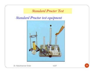 Standard Procter Test
Standard Proctor test equipment
Dr. Abdulmannan Orabi IUST 36
 