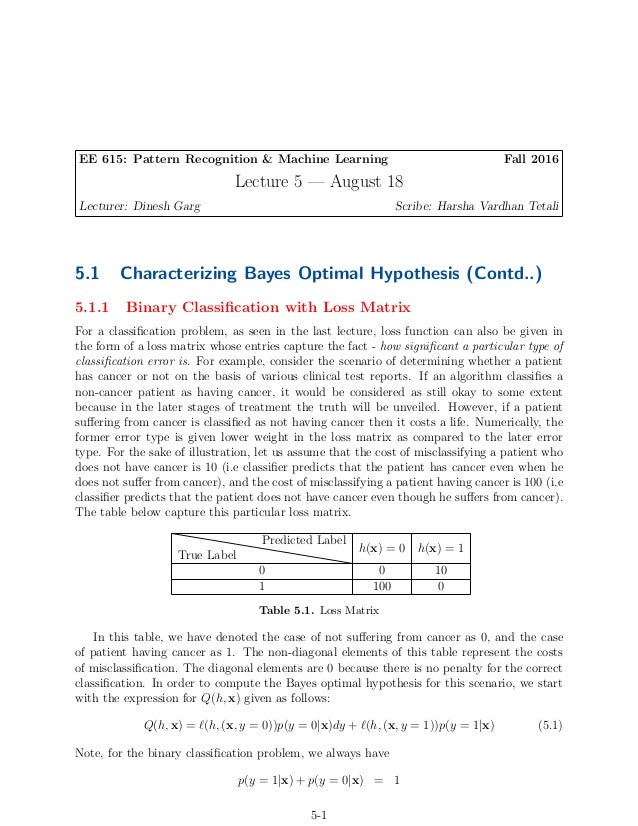 bayes optimal classifier in machine learning