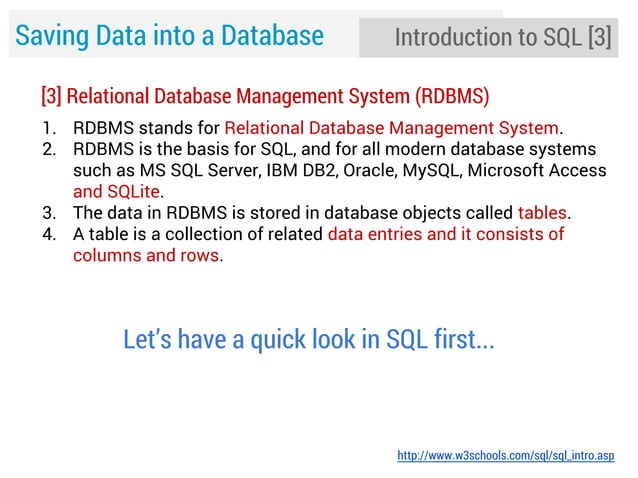 Lecture 5: Storage: Saving Data Database, Files & Preferences | PPT