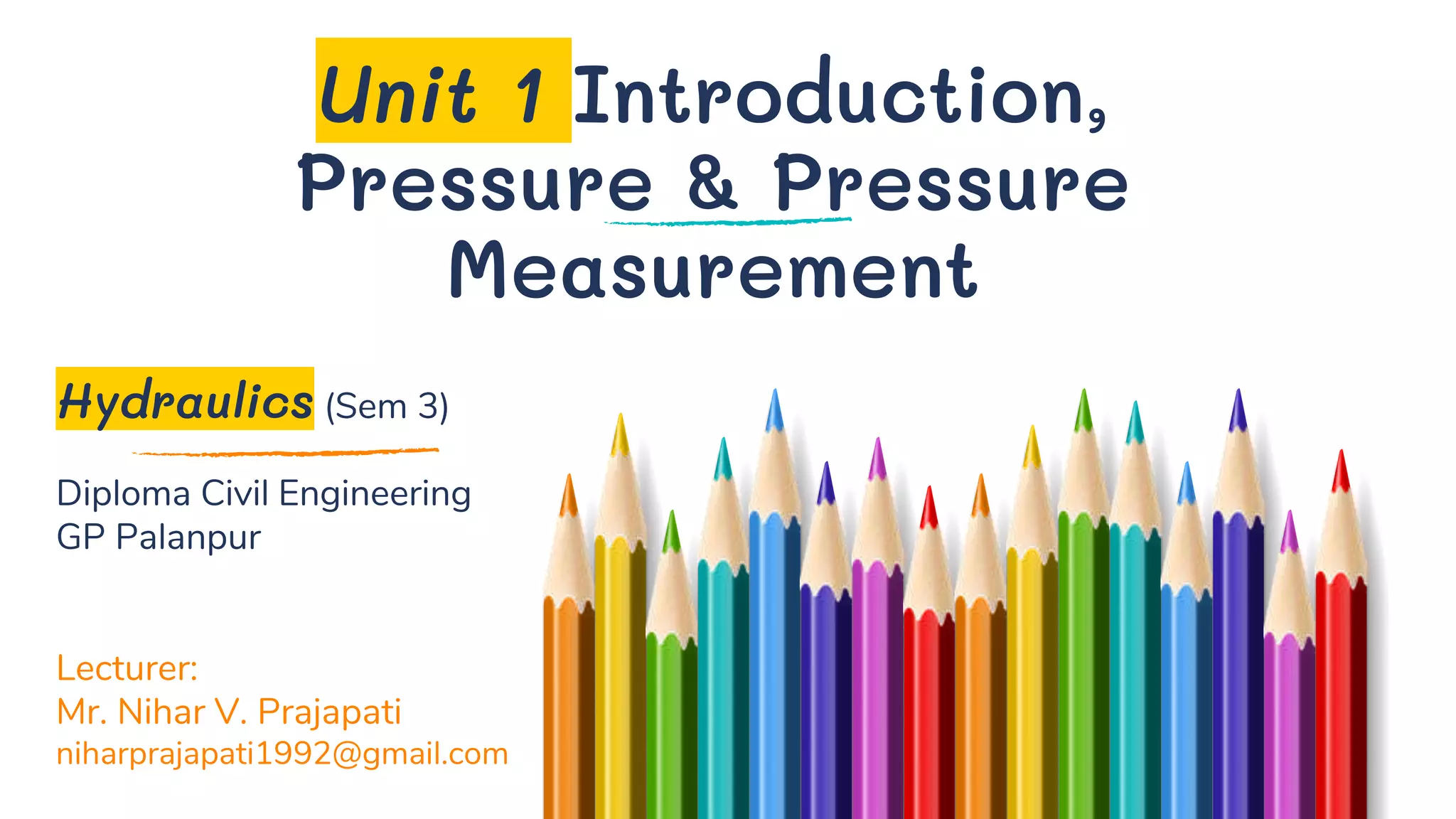 2. Pressure Measurement Hydraulics Fluid Mechanics Civil