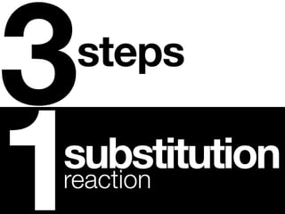 3
steps


1
substitution
reaction
 