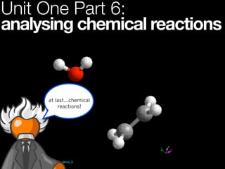 Unit One Part 6:
analysing chemical reactions



      at last...chemical
          reactions!
 