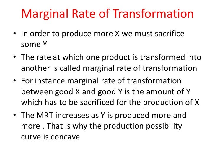 Marginal Rate Of Transformation Lecture 6
