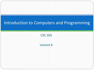 ICP - Lecture 6 | PPT