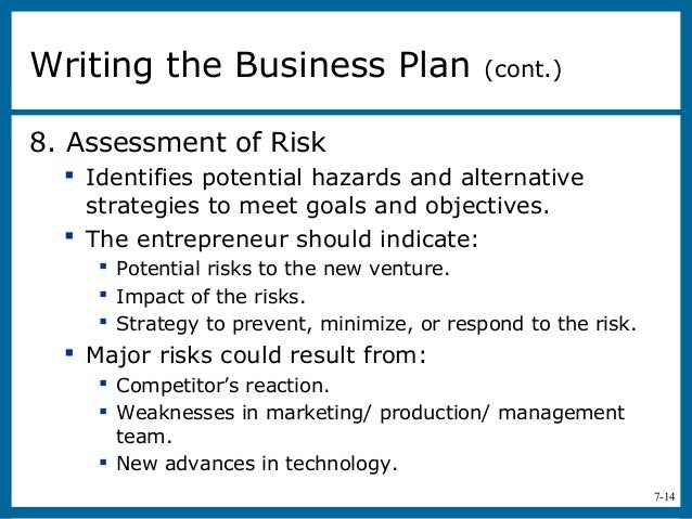 Do risk assessment business plan