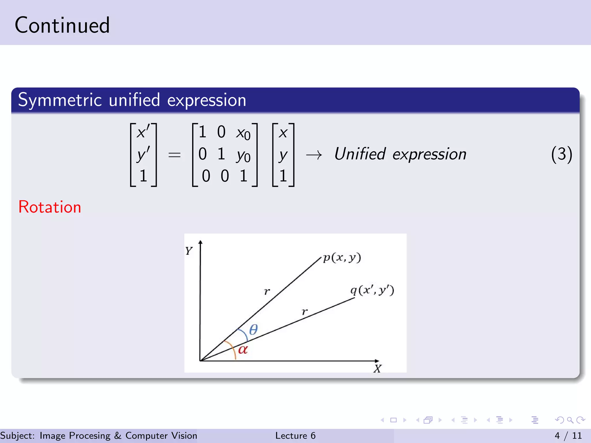 Lecture 6 Basic Transform: Translation, Rotation, Scaling | PPT