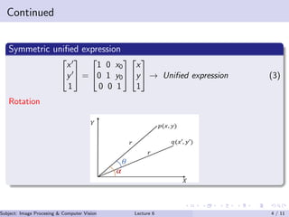 Basic Transform Lecture 6 Basic Transform: Translation, Rotation, Scaling | PDF