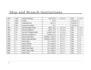 Skip and Branch Instructions
 
