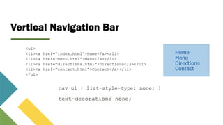 Vertical Navigation Bar
 