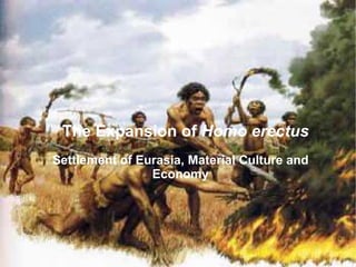 The Expansion of Homo erectus
Settlement of Eurasia, Material Culture and
                Economy
 