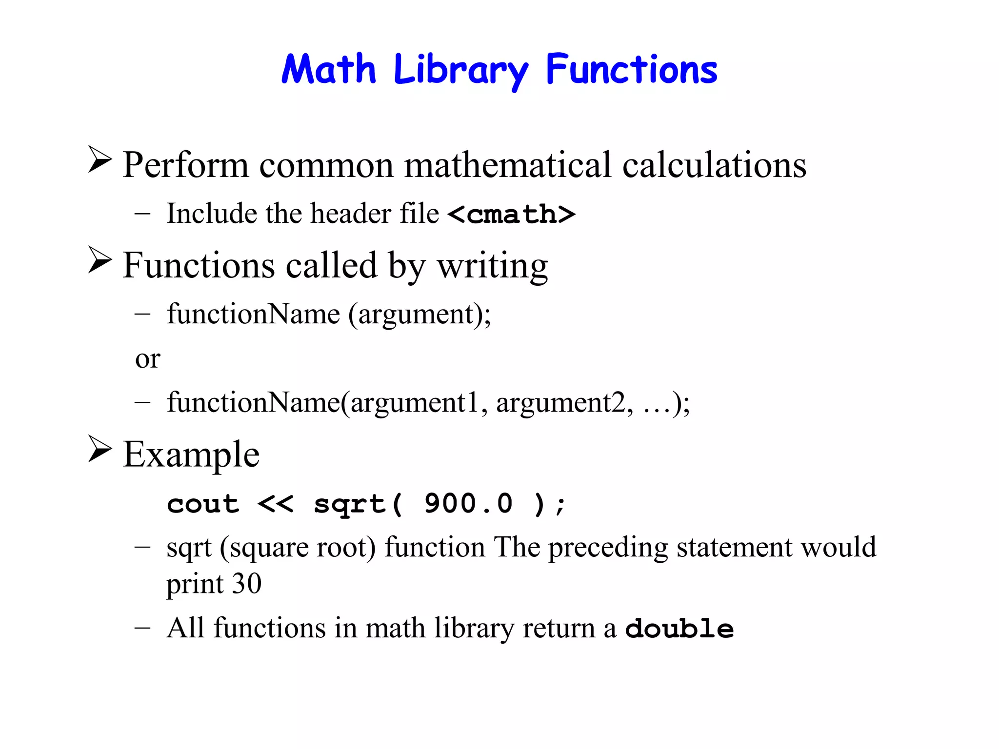Lecture#6 functions in c++ | PPT