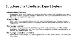 Rule Based Expert System Example Application Lecture 6 expert systems | PDF