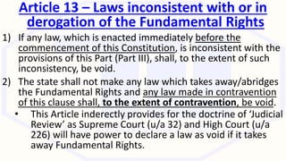 Inconsistency In Laws Lecture 6 fundamental rights | PPTX
