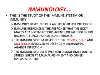 Human Immunity Introduction Lecture 6 - Introduction to Immunology.ppt