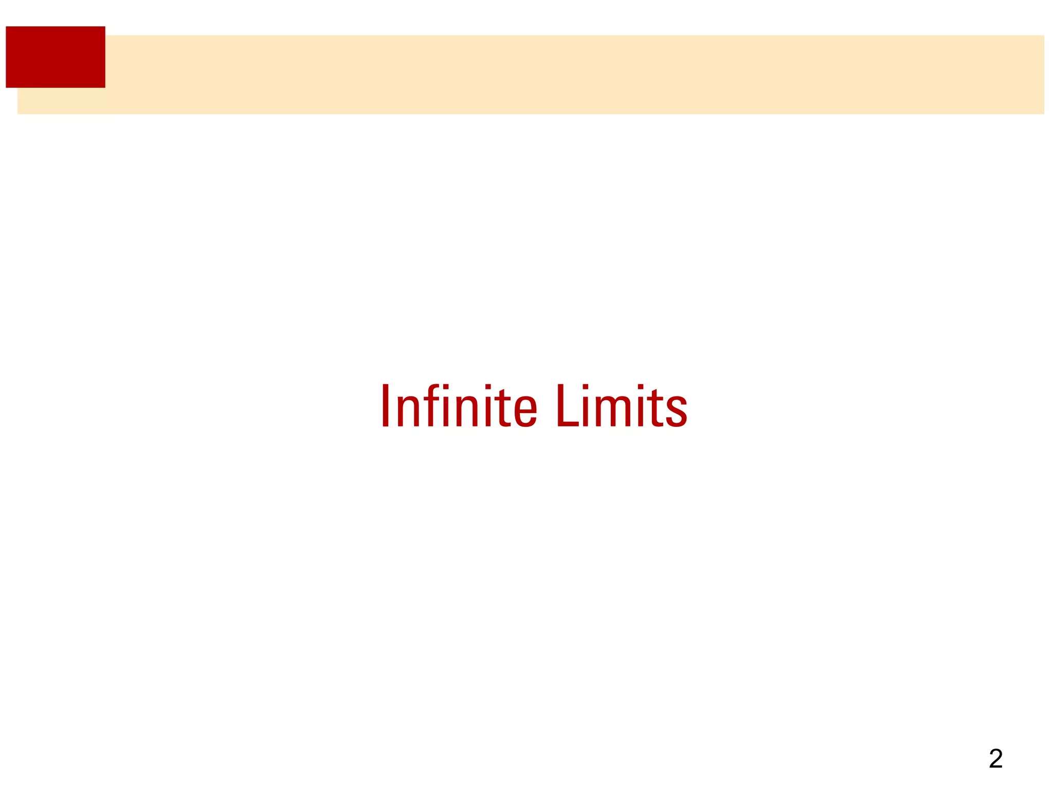 2 
Infinite Limits 
 