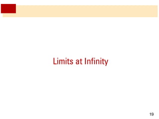 19 
Limits at Infinity 
 