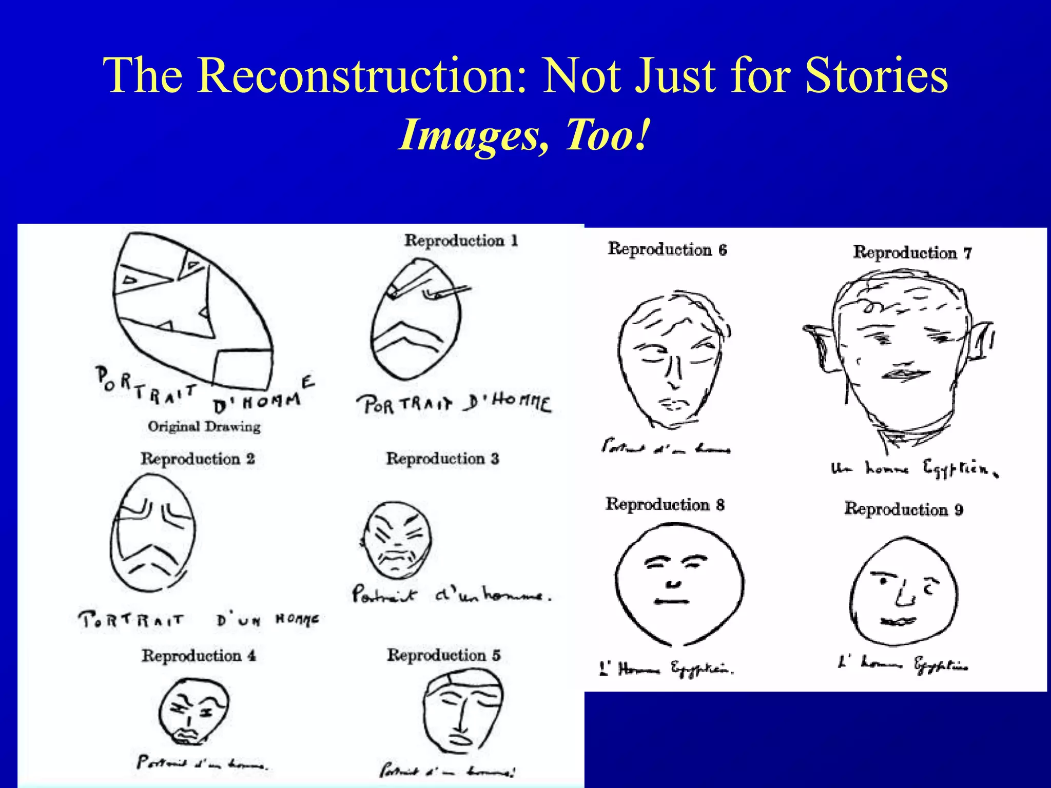 The Reconstruction: Not Just for Stories
Images, Too!
 