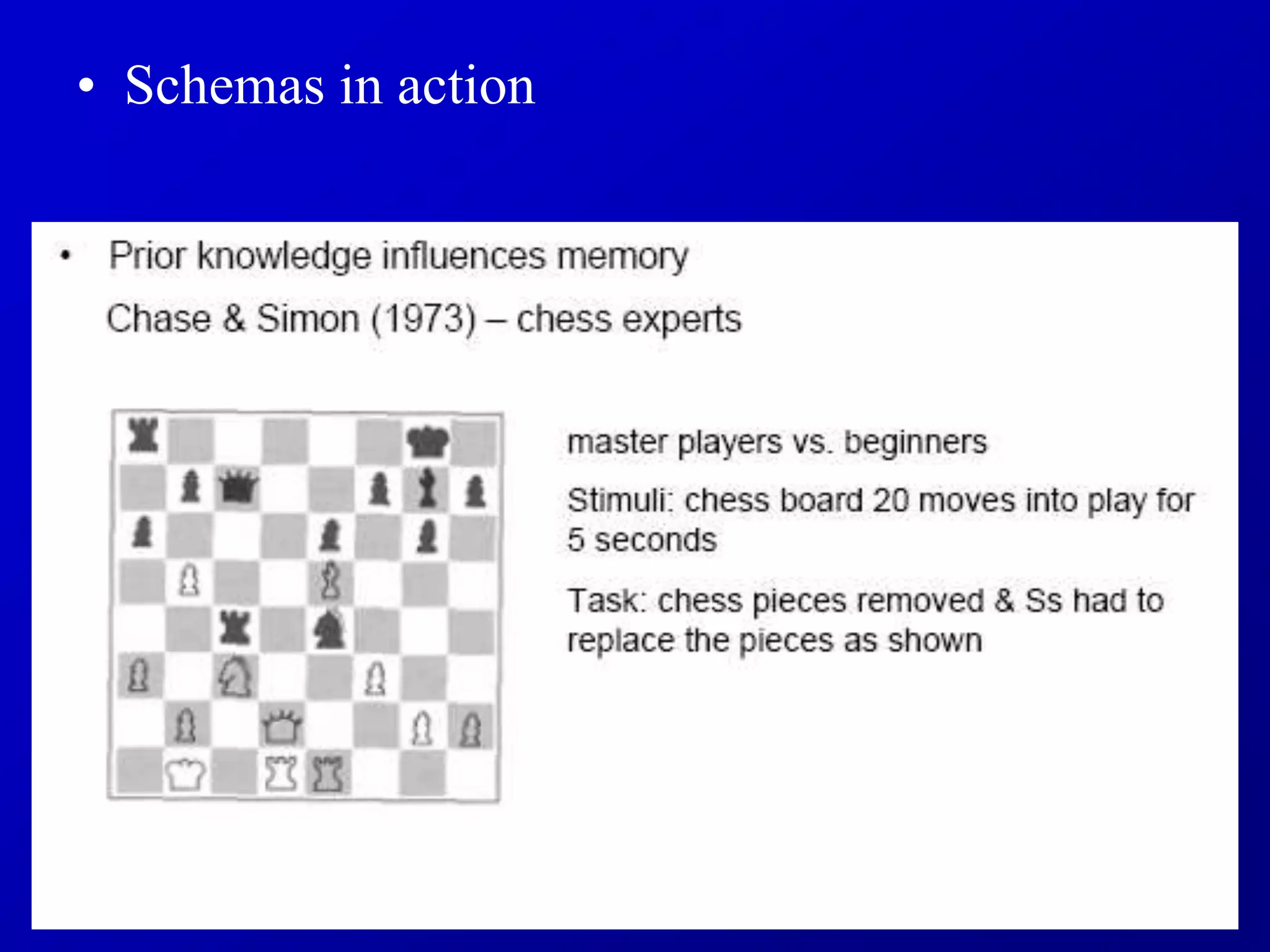 • Schemas in action
 