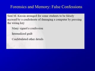 Forensics and Memory: False Confessions
 