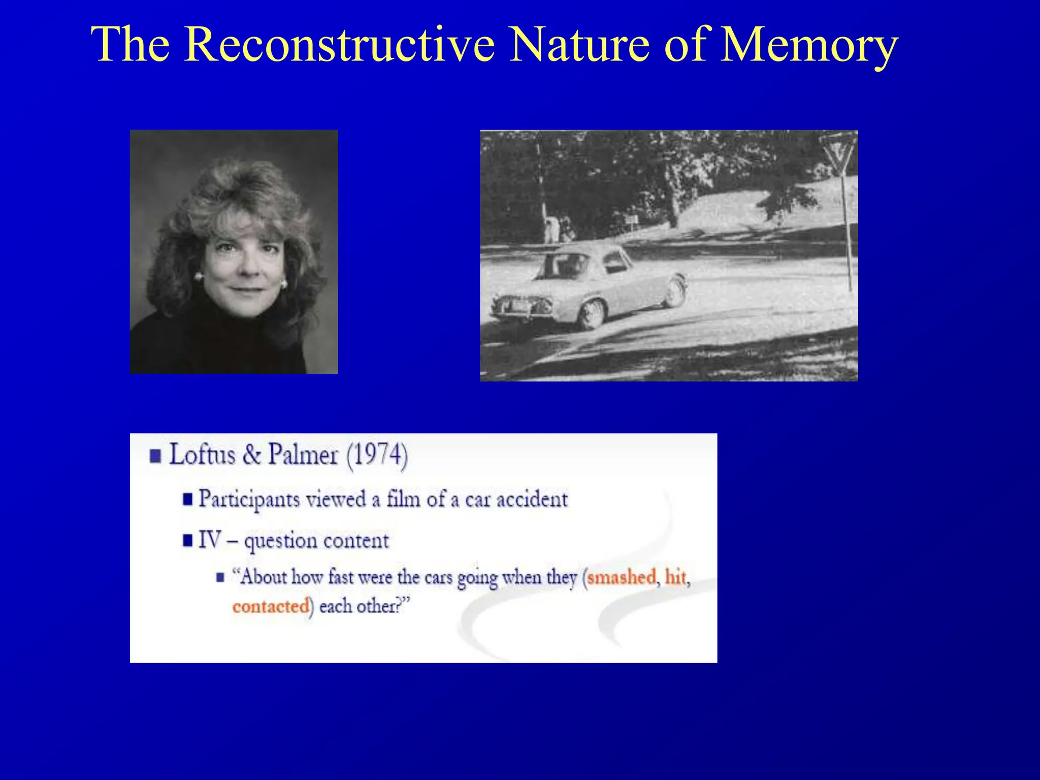 The Reconstructive Nature of Memory
 