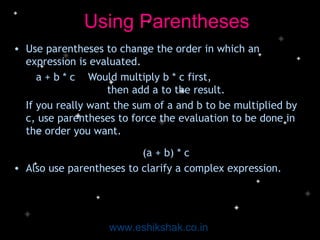 Lecture 6 operators | PPT