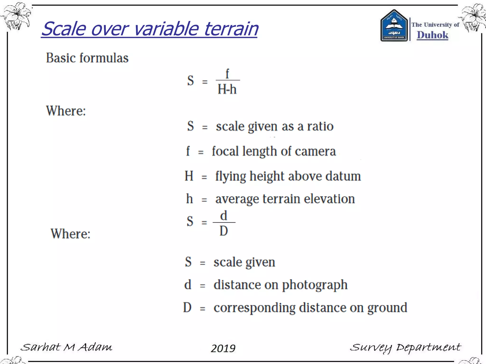 Scale over variable terrain
 