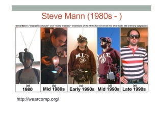 Steve Mann (1980s - )
http://wearcomp.org/
 