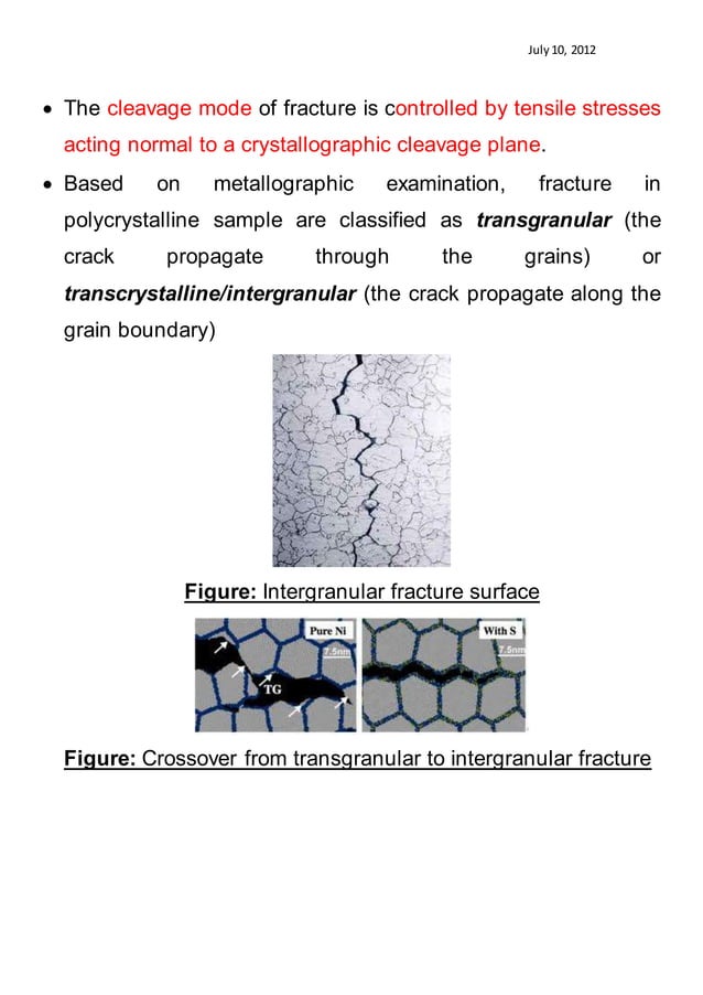 Fracture Mechanics & Failure Analysis Lecture Brittle Fracture