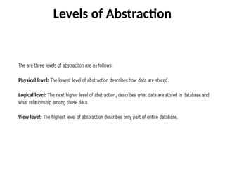 Levels of Abstraction
 