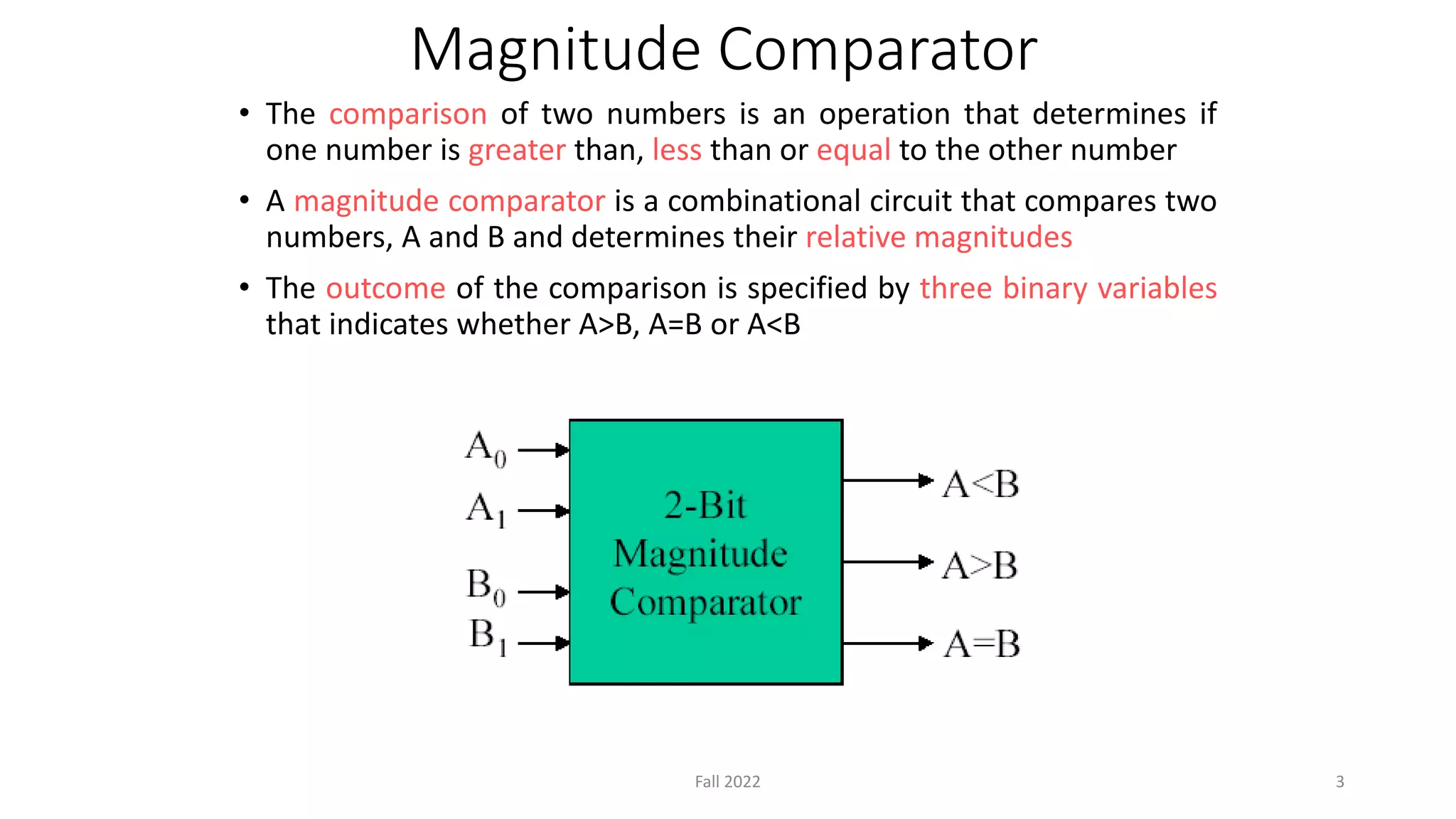 Lecture6 Chapter4- Design Magnitude Comparator Circuit, Introduction to ...