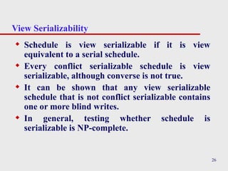 View Serializable Schedule Example lecture 6 : introduction to concurency control.ppt