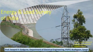 Energy & Load Survey
of India
Prof. Swapnil Y. Gadgune, Department of Electrical Engineering, PVPIT, Budhgaon, Sangli
Photo Credit: Ministry of
Statistics & Programme
Implementation
 