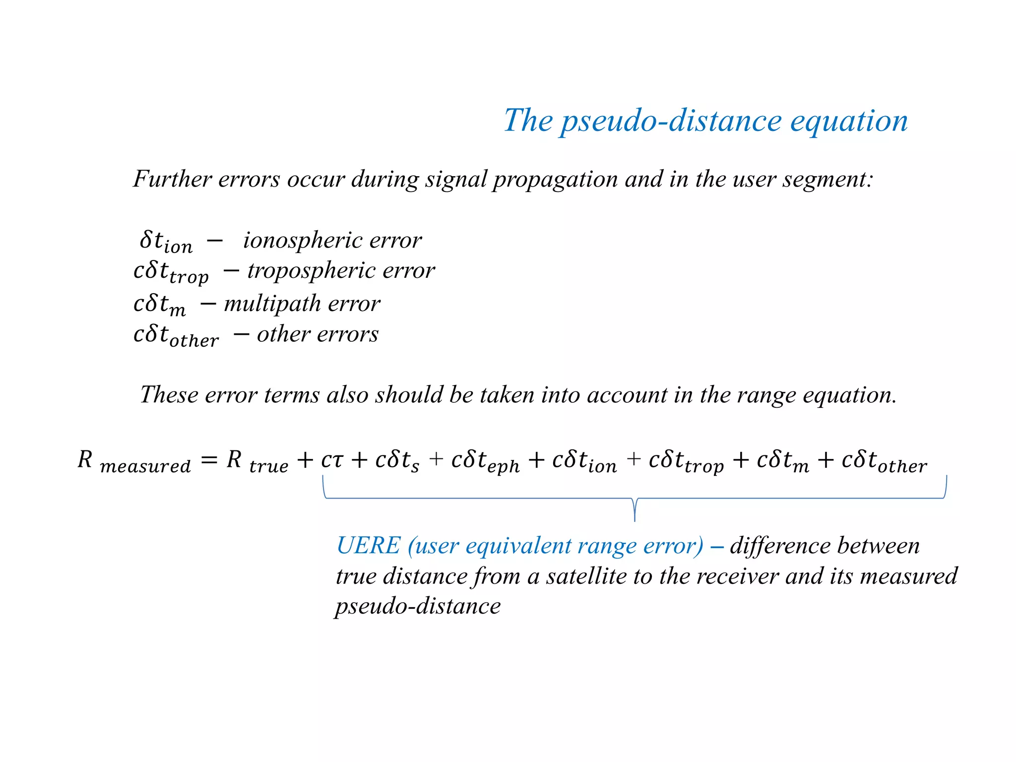 Sources of errors in GNSS measurements and dilution of precision (DOP ...
