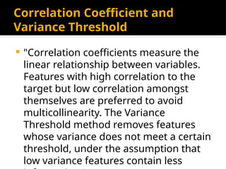 Variance Threshold Example Lecture 6 Feature Selection Techniques in Data Science.pptx