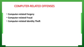 Lecture 6 Laws Ethics CYBERCRIME PREVENTION ACT OF 2012 | PPTX