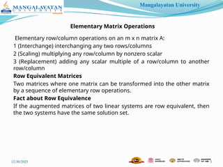 Elementary Matrix Operations and Elementary Matrix | PPTX