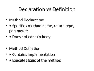 Comprehensive Guide to Method Declaration and Definition in Java ...