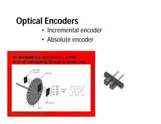 Optical Encoders
• Incremental encoder
• Absolute encoder
Displacement Measurement
 