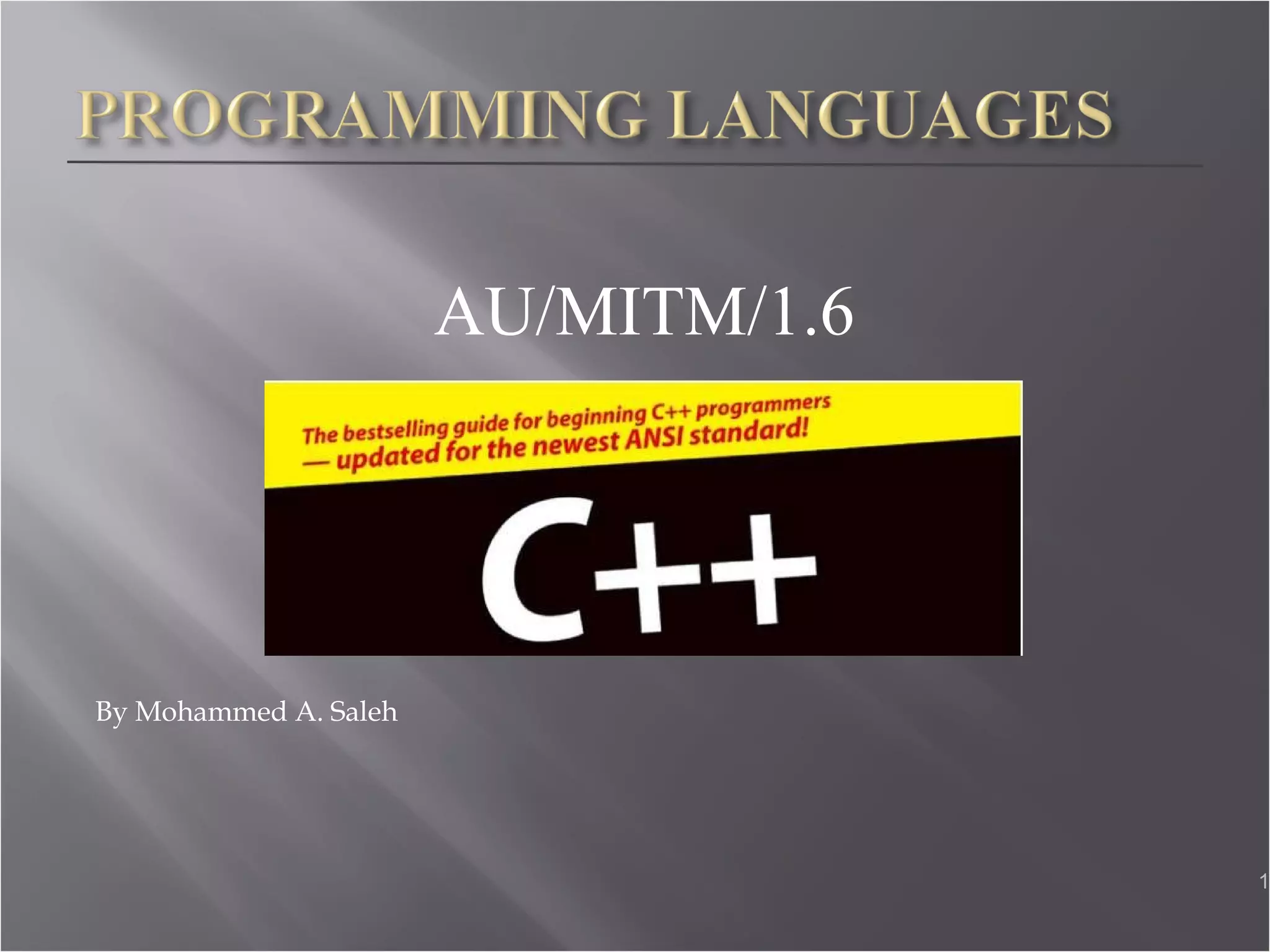 AU/MITM/1.6 By Mohammed A. Saleh 