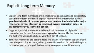 Memory, Types of memory, Method of measurement memory | PDF