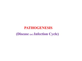 PATHOGENESIS
(Disease (or) Infection Cycle)
 