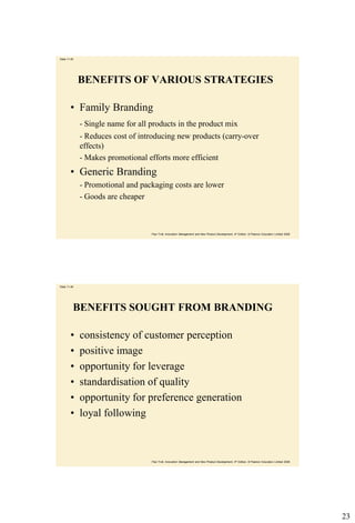 Slide 11.45




              BENEFITS OF VARIOUS STRATEGIES

        • Family Branding
              - Single name for al...