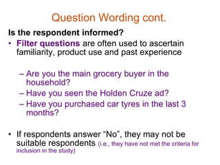Questionnaire design & admin | PPT