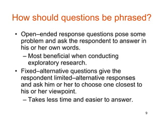 Questionnaire design & admin | PPT