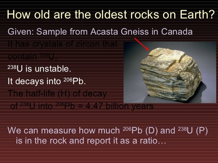 Radiometric dating of the oldest rocks on earth