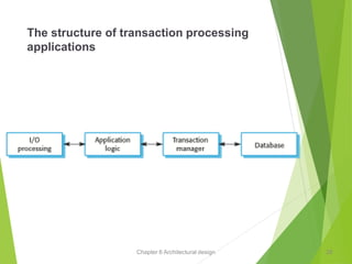 Chapter 6 Architectural design
The structure of transaction processing
applications
29
 