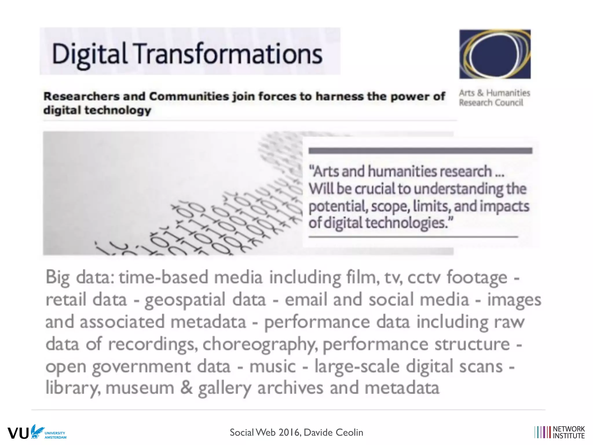 Social Web 2016, Davide Ceolin
 